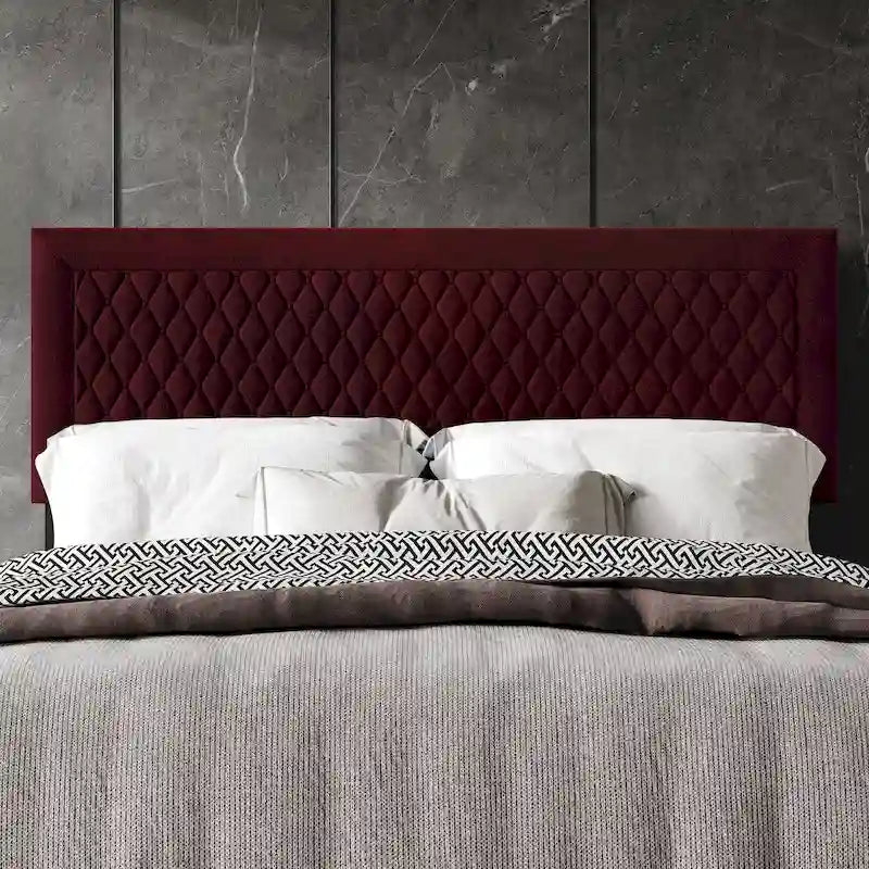 Tête de lit capitonnée en velours de style transitionnel CraftPorch