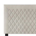 Tête de lit capitonnée en velours de style transitionnel CraftPorch
