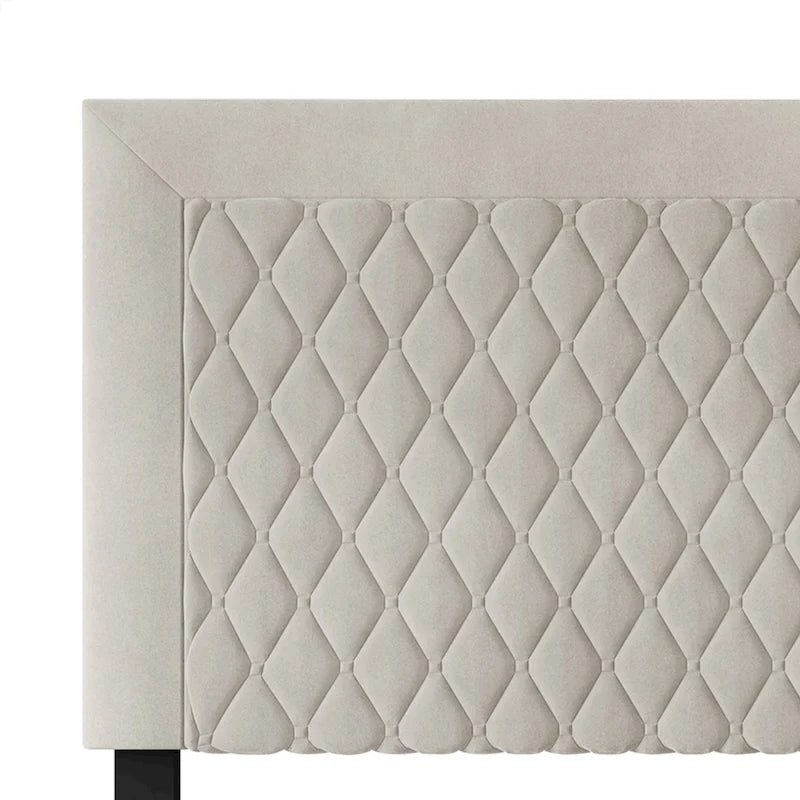Tête de lit capitonnée en velours de style transitionnel CraftPorch
