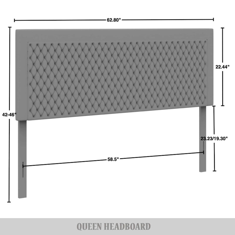Tête de lit capitonnée en velours de style transitionnel CraftPorch