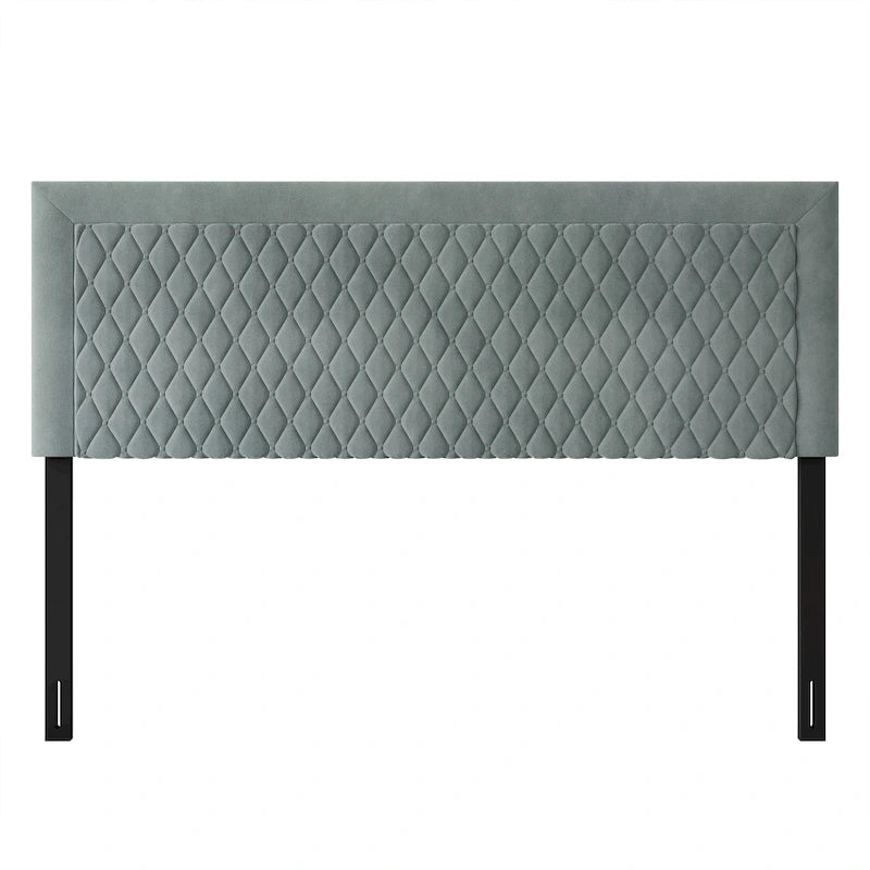 Tête de lit capitonnée en velours de style transitionnel CraftPorch