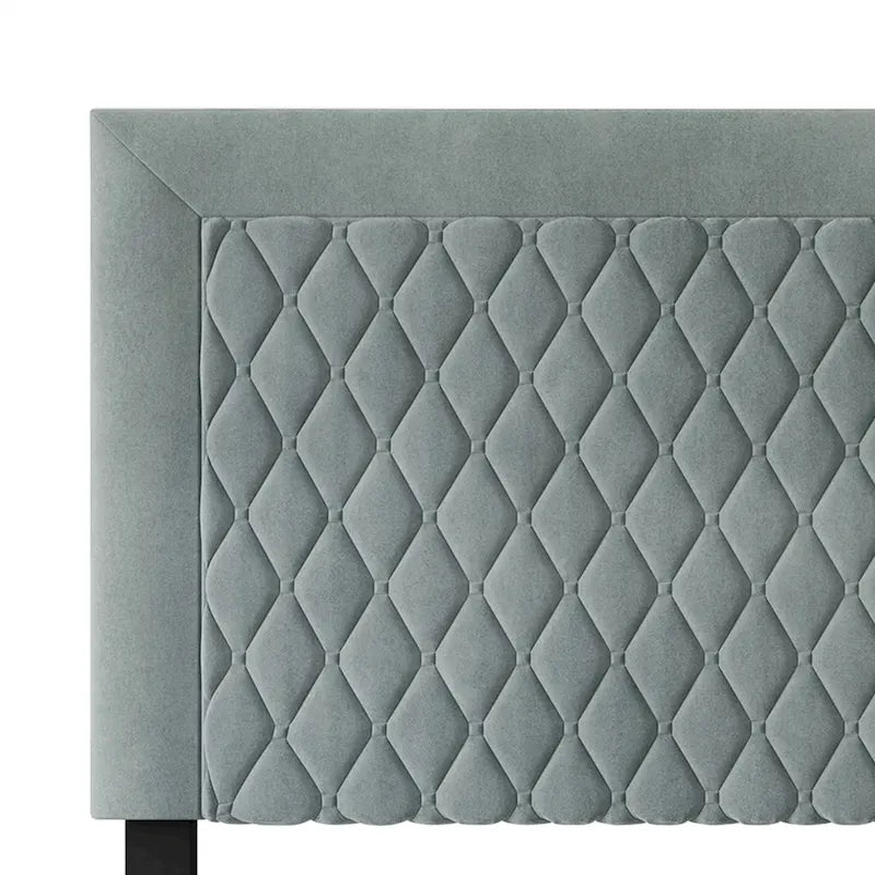 Tête de lit capitonnée en velours de style transitionnel CraftPorch