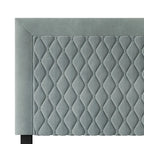 Tête de lit capitonnée en velours de style transitionnel CraftPorch
