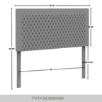 Tête de lit capitonnée en velours de style transitionnel CraftPorch