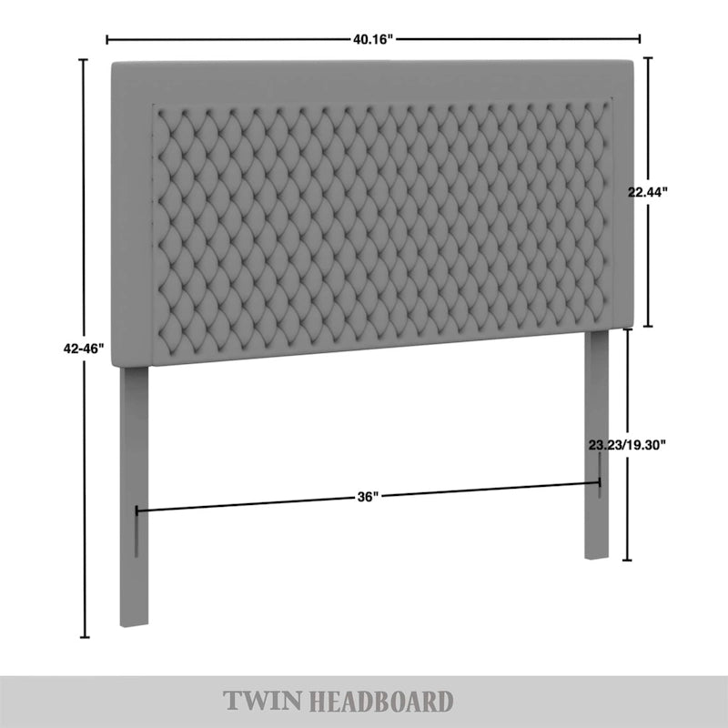 Tête de lit capitonnée en velours de style transitionnel CraftPorch