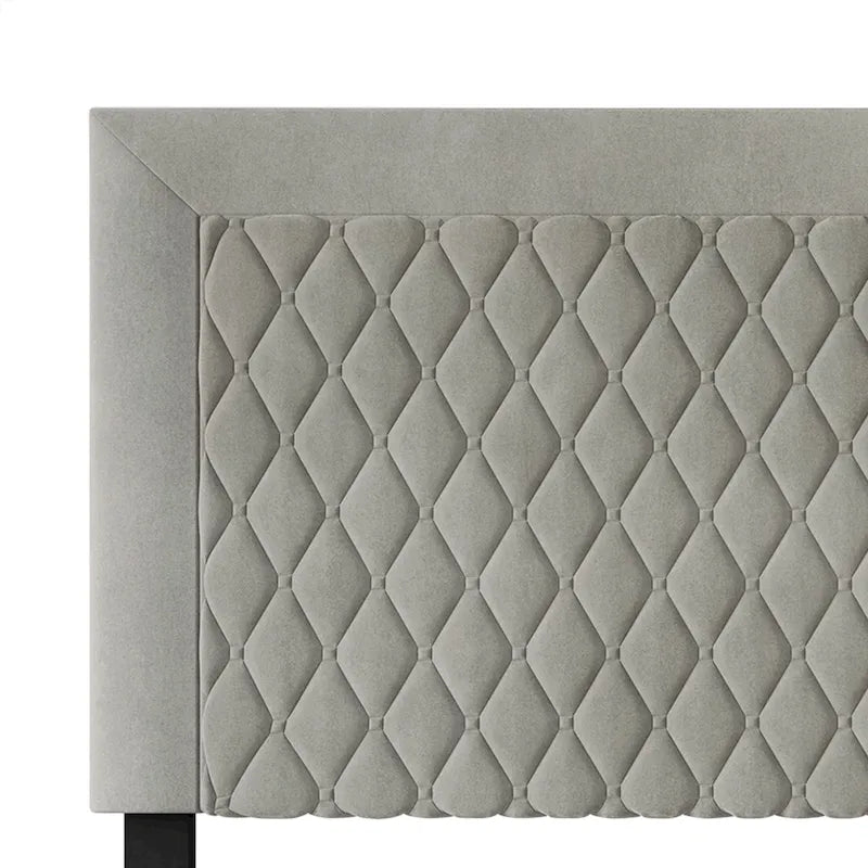 Tête de lit capitonnée en velours de style transitionnel CraftPorch
