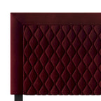 Tête de lit capitonnée en velours de style transitionnel CraftPorch