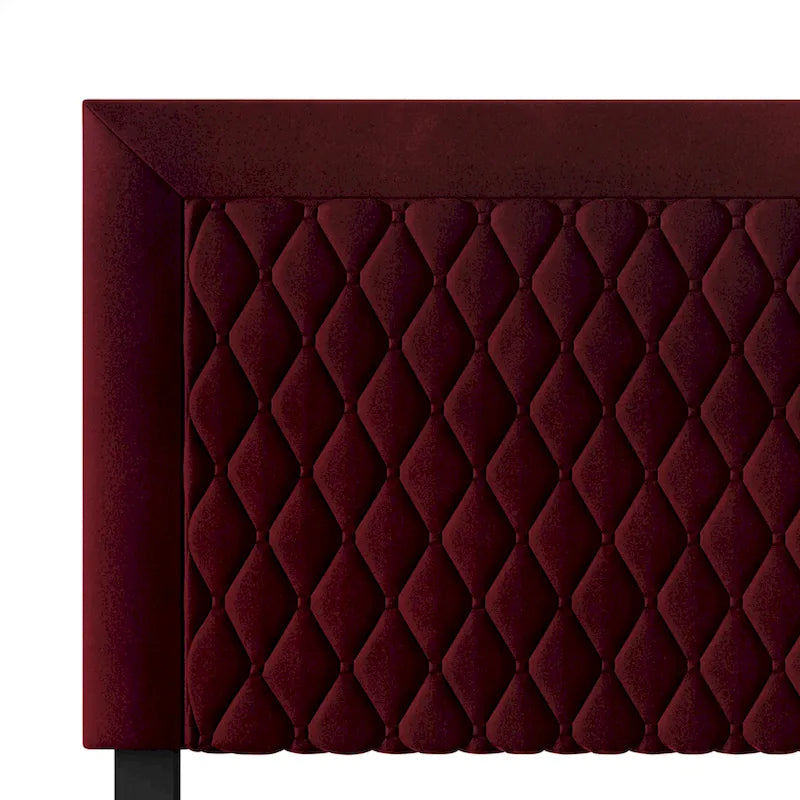 Tête de lit capitonnée en velours de style transitionnel CraftPorch