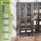 Vitrine vitrée de 67 pouces de haut avec portes en verre et 4 étagères réglables