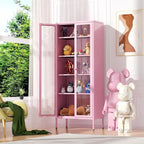 Vitrine vitrée de 67 pouces de haut avec portes en verre et 4 étagères réglables