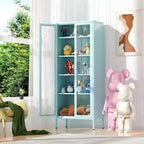 Vitrine vitrée de 67 pouces de haut avec portes en verre et 4 étagères réglables