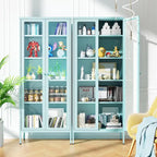 Vitrine vitrée de 67 pouces de haut avec portes en verre et 4 étagères réglables