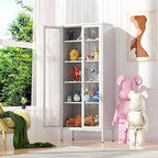 Vitrine vitrée de 67 pouces de haut avec portes en verre et 4 étagères réglables