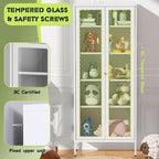 Vitrine vitrée de 67 pouces de haut avec portes en verre et 4 étagères réglables