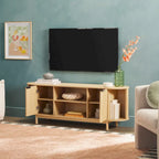 Meuble TV moderne Middlebrook à cannelures de 60 pouces et bords arrondis
