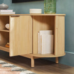 Meuble TV moderne Middlebrook à cannelures de 60 pouces et bords arrondis