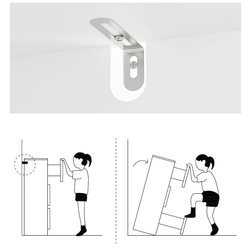 Commode blanche à 9 tiroirs avec design élégant et système anti-basculement