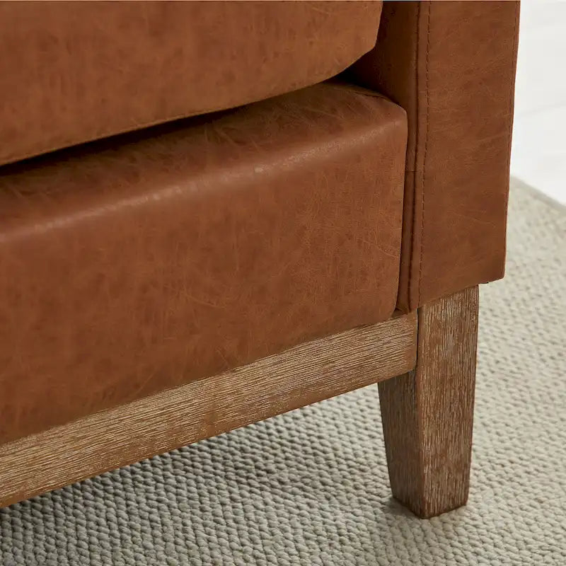 Banc de chambre avec coussins et pieds en bois massif pour salon et entrée
