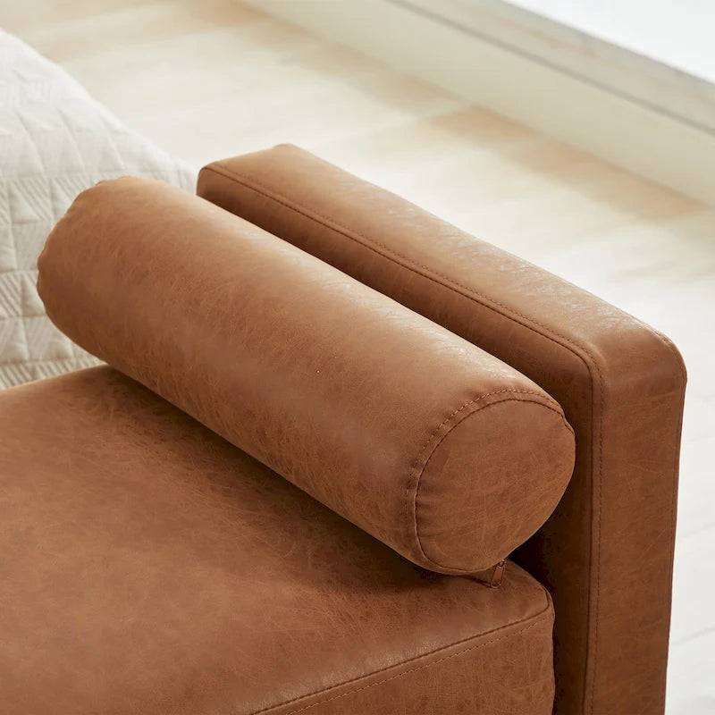 Banc de chambre avec coussins et pieds en bois massif pour salon et entrée