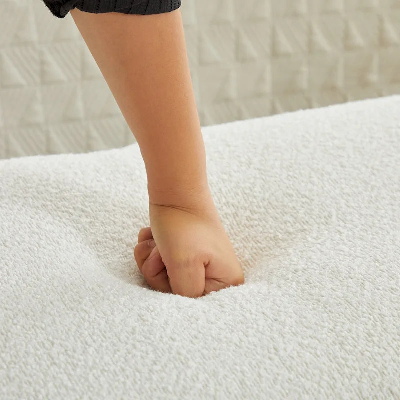 Banc de chambre avec coussins et pieds en bois massif pour salon et entrée