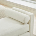 Banc de chambre avec coussins et pieds en bois massif pour salon et entrée