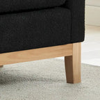 Banc de chambre avec coussins et pieds en bois massif pour salon et entrée