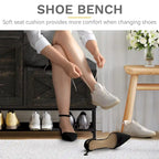 Meuble à chaussures Moasis Farmhouse avec 2 tiroirs rabattables pour 16 paires, rangement pour chaussures d'entrée avec banc à chaussures