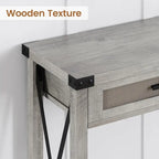 Table console bohème avec tiroirs en rotin pour entrée