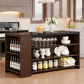 Îlot de cuisine de style campagnard de 55 pouces avec rangement pour cuisine et salle à manger