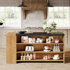 Îlot de cuisine de style campagnard de 55 pouces avec rangement pour cuisine et salle à manger