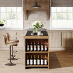 Îlot de cuisine de style campagnard de 55 pouces avec rangement pour cuisine et salle à manger