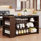 Îlot de cuisine de style campagnard de 55 pouces avec rangement pour cuisine et salle à manger