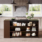 Îlot de cuisine de style campagnard de 55 pouces avec rangement pour cuisine et salle à manger
