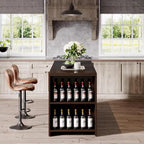 Îlot de cuisine de style campagnard de 55 pouces avec rangement pour cuisine et salle à manger