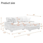 Canapé d'angle modulable surdimensionné en forme de L, canapé rembourré