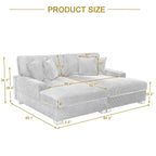 Canapé d'angle modulable surdimensionné en forme de L, canapé rembourré