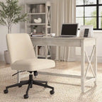 Chaise de bureau sans accoudoirs à dossier mi-haut Bush Furniture Serenity avec roulettes