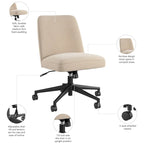 Chaise de bureau sans accoudoirs à dossier mi-haut Bush Furniture Serenity avec roulettes