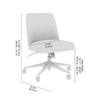 Chaise de bureau sans accoudoirs à dossier mi-haut Bush Furniture Serenity avec roulettes