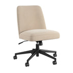 Chaise de bureau sans accoudoirs à dossier mi-haut Bush Furniture Serenity avec roulettes
