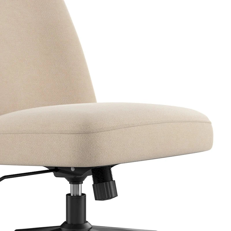 Chaise de bureau sans accoudoirs à dossier mi-haut Bush Furniture Serenity avec roulettes