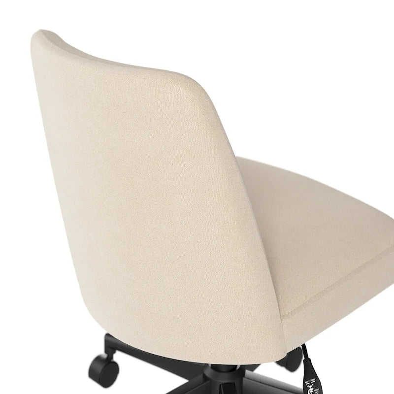 Chaise de bureau sans accoudoirs à dossier mi-haut Bush Furniture Serenity avec roulettes