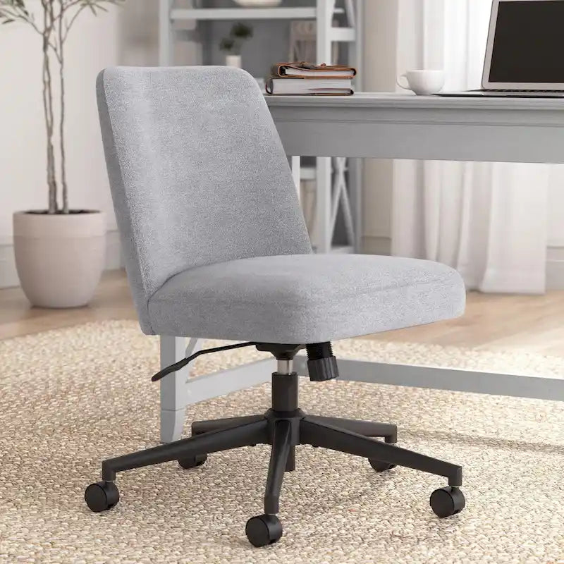 Chaise de bureau sans accoudoirs à dossier mi-haut Bush Furniture Serenity avec roulettes
