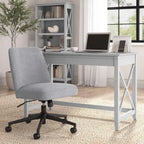 Chaise de bureau sans accoudoirs à dossier mi-haut Bush Furniture Serenity avec roulettes