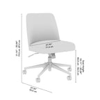 Chaise de bureau sans accoudoirs à dossier mi-haut Bush Furniture Serenity avec roulettes
