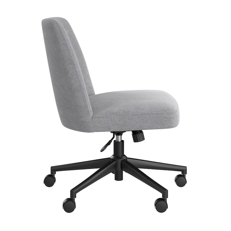 Chaise de bureau sans accoudoirs à dossier mi-haut Bush Furniture Serenity avec roulettes