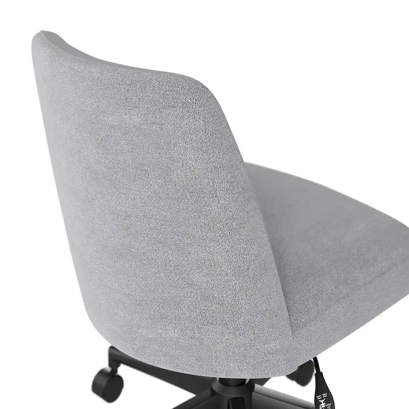 Chaise de bureau sans accoudoirs à dossier mi-haut Bush Furniture Serenity avec roulettes