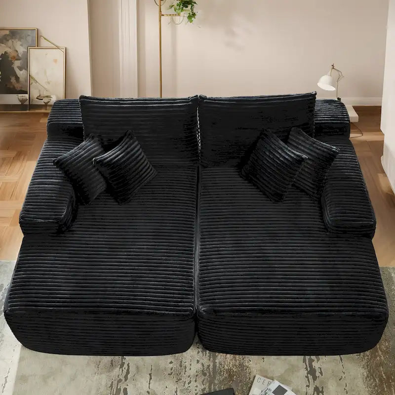 Canapé double méridienne OVIOS Long Plush, sans assemblage requis