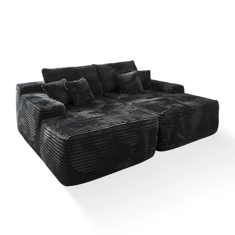 Canapé double méridienne OVIOS Long Plush, sans assemblage requis
