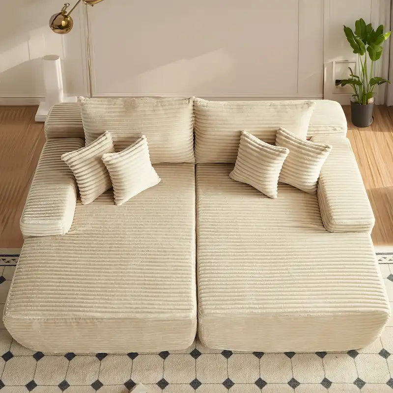 Canapé double méridienne OVIOS Long Plush, sans assemblage requis
